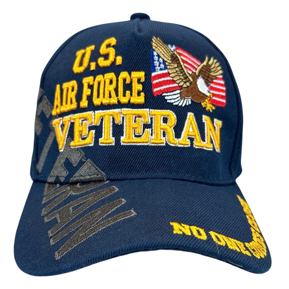Y2K August Sportswear US Air Force Veteran Embroidered Navy Blue Strapack Hat